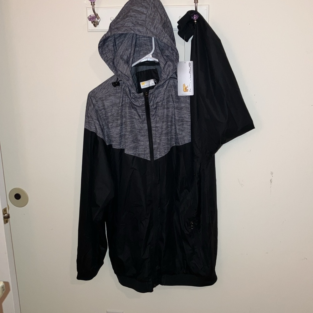 Men’s large hooded windbreaker with pockets - Picture 1 of 8